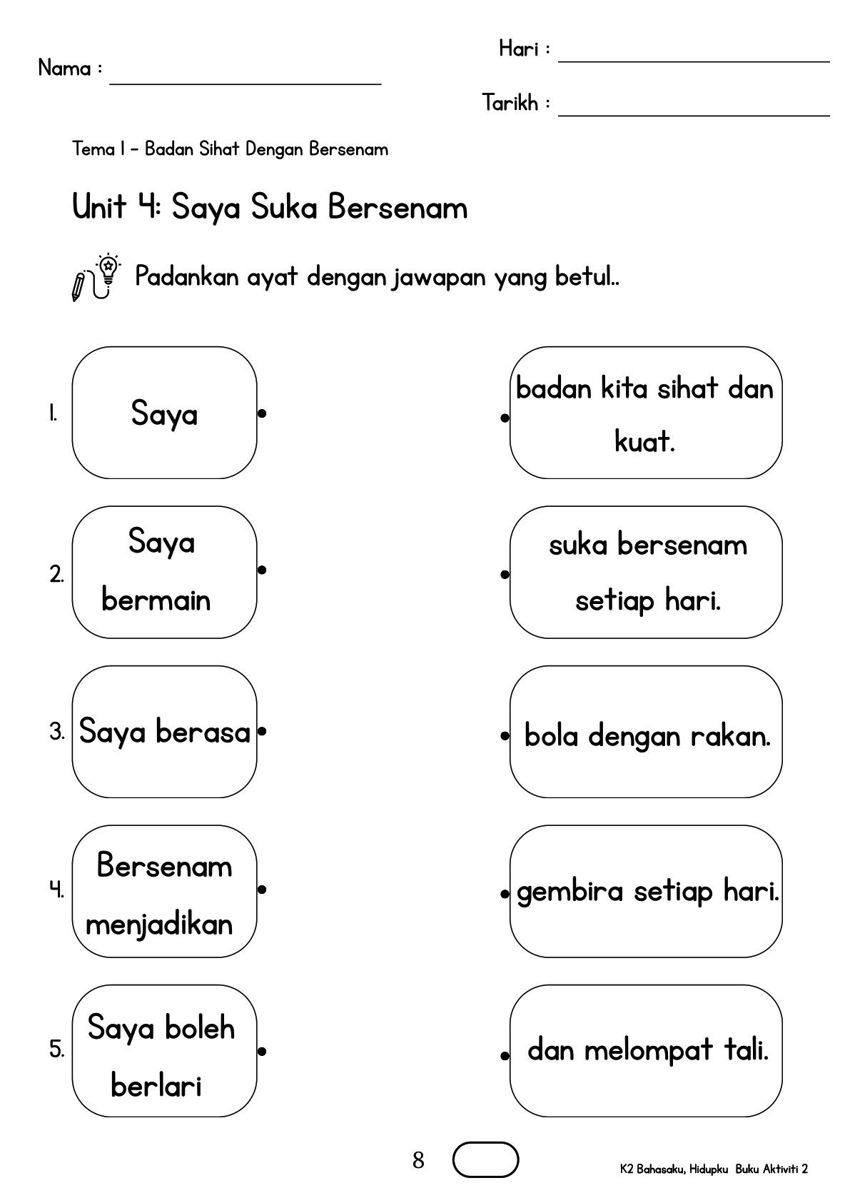 Buku Aktiviti m/s 8