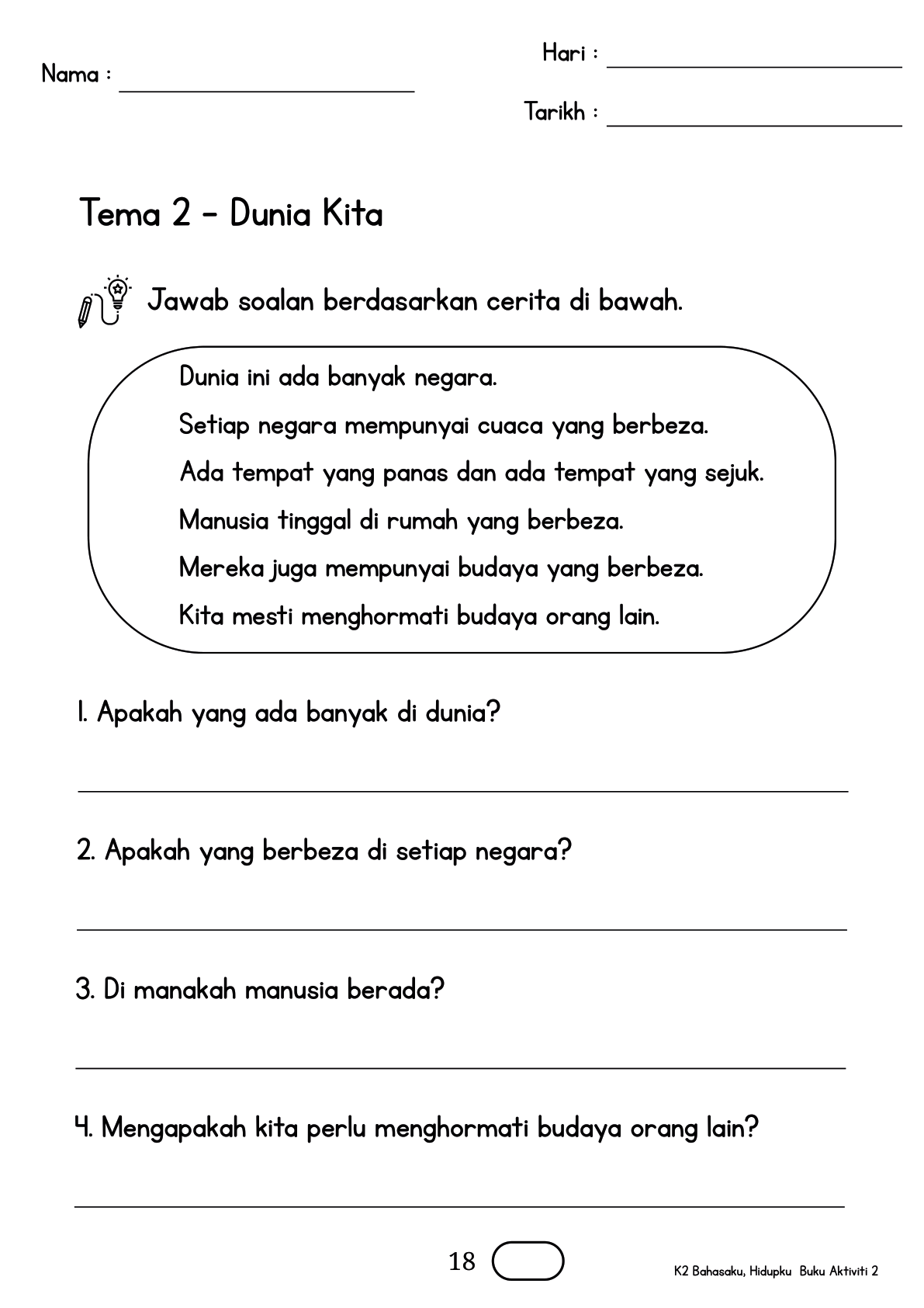 Buku Aktiviti m/s 18