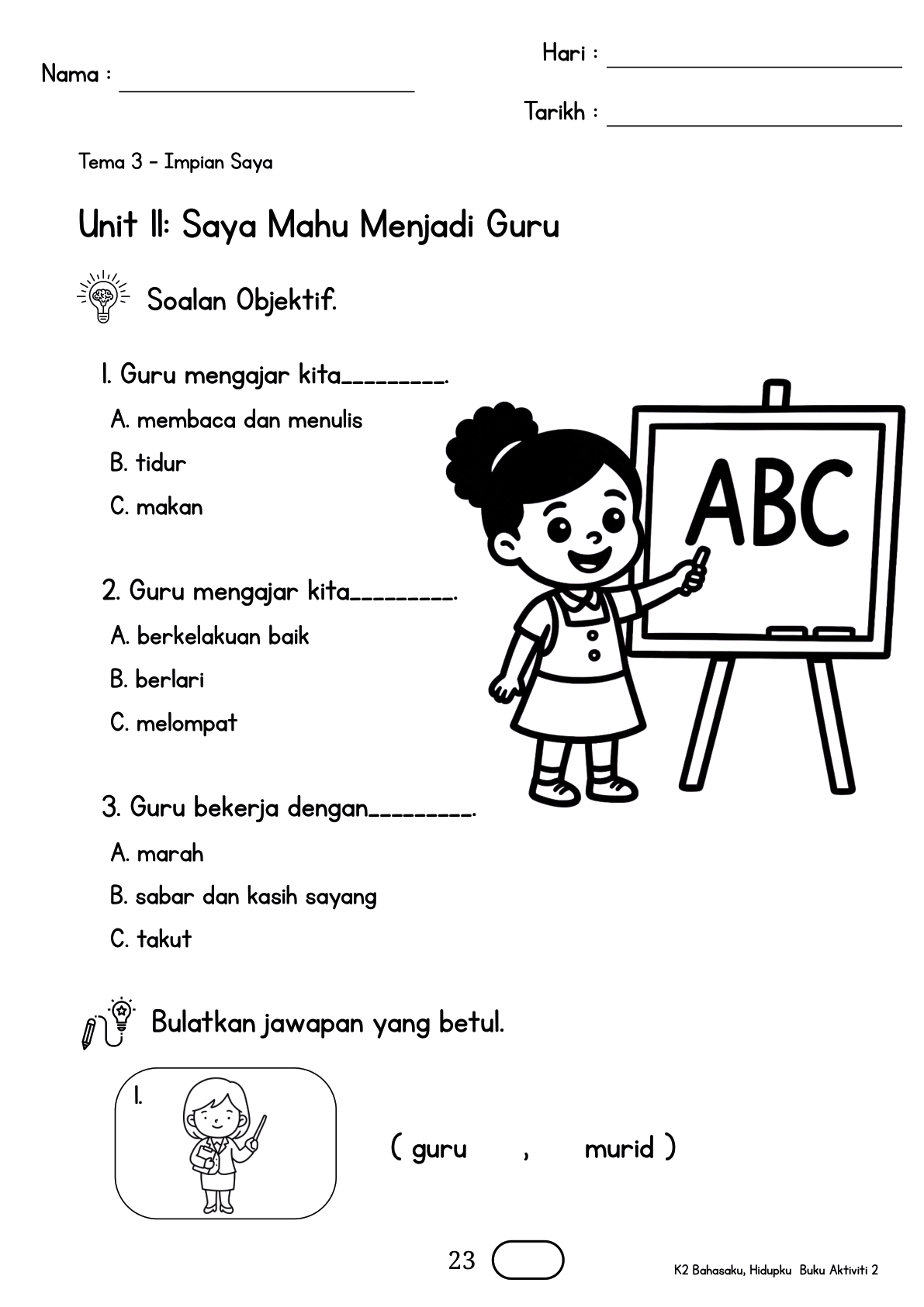 Buku Aktiviti m/s 23