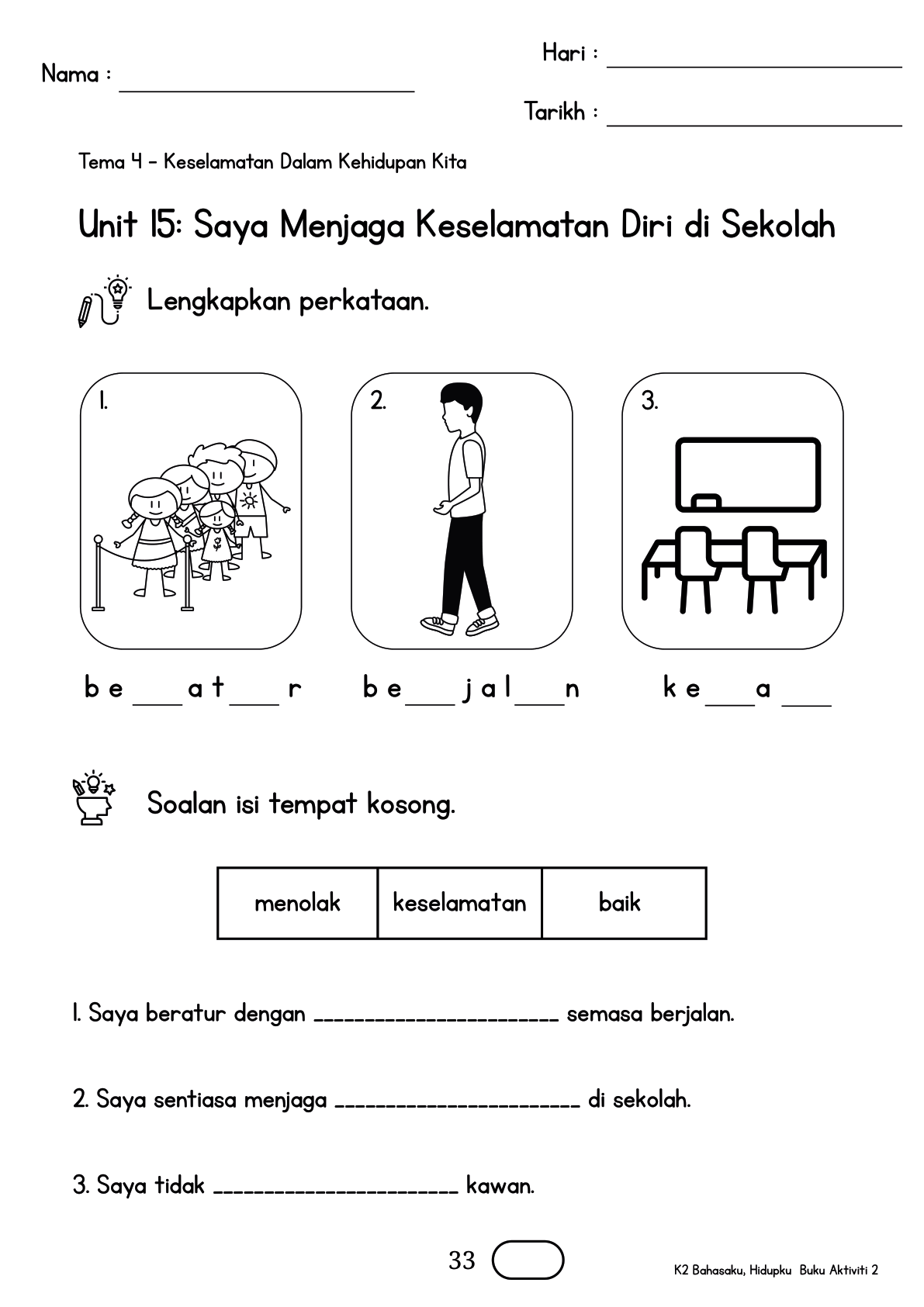 Buku Aktiviti m/s 33