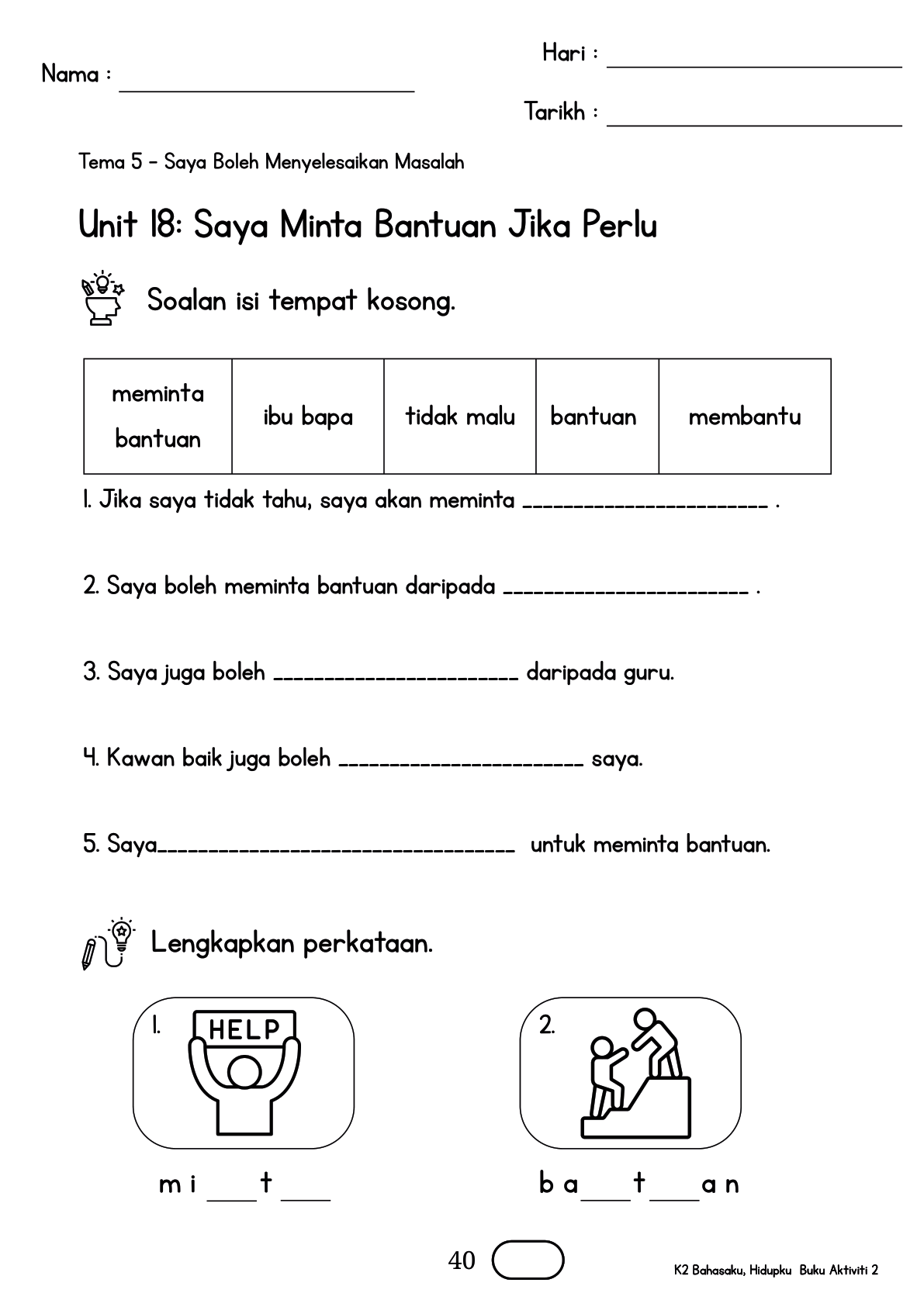 Buku Aktiviti m/s 40